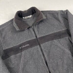 Columbia Interchange Core Jacket Mens M Full Zip Fleece Hiking Gray Mock Neck